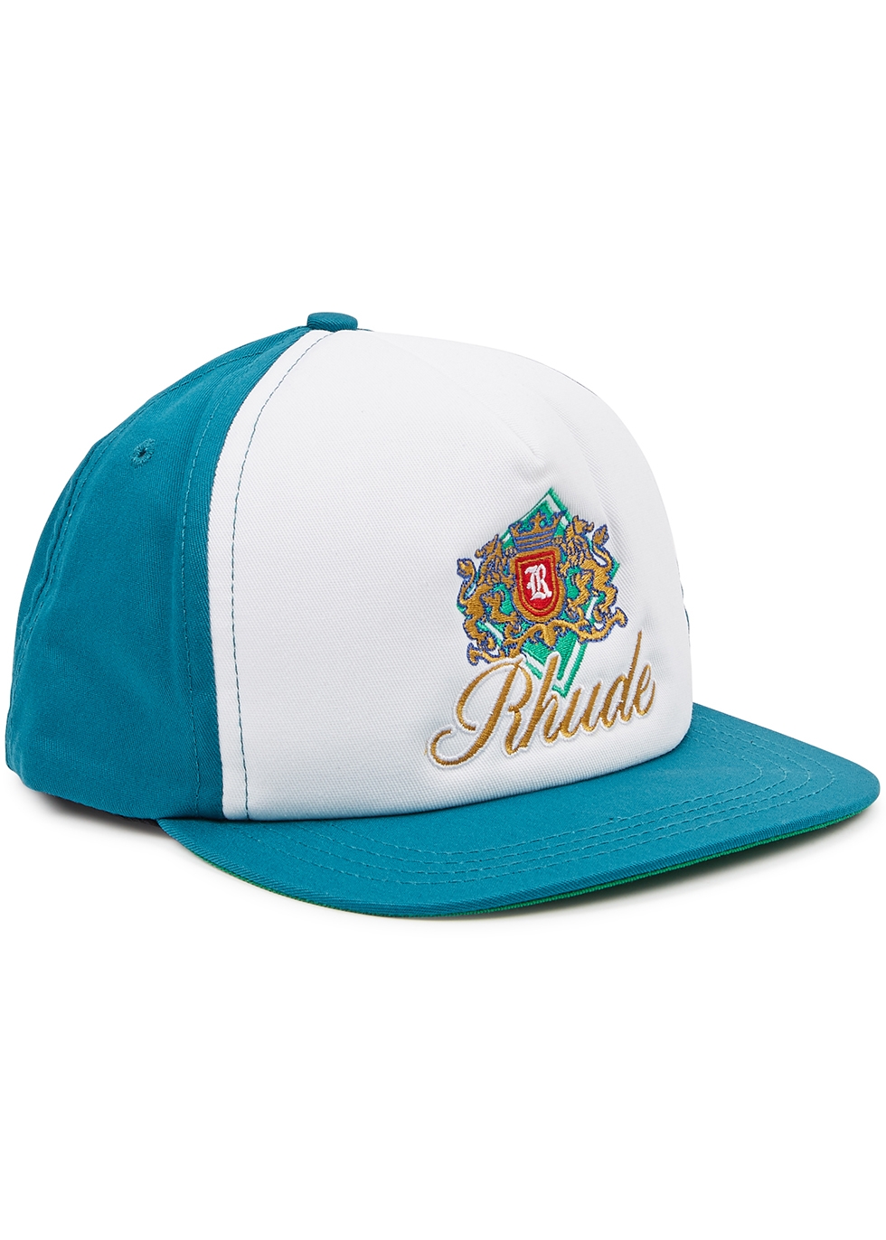 Menthol green embroidered trucker hat