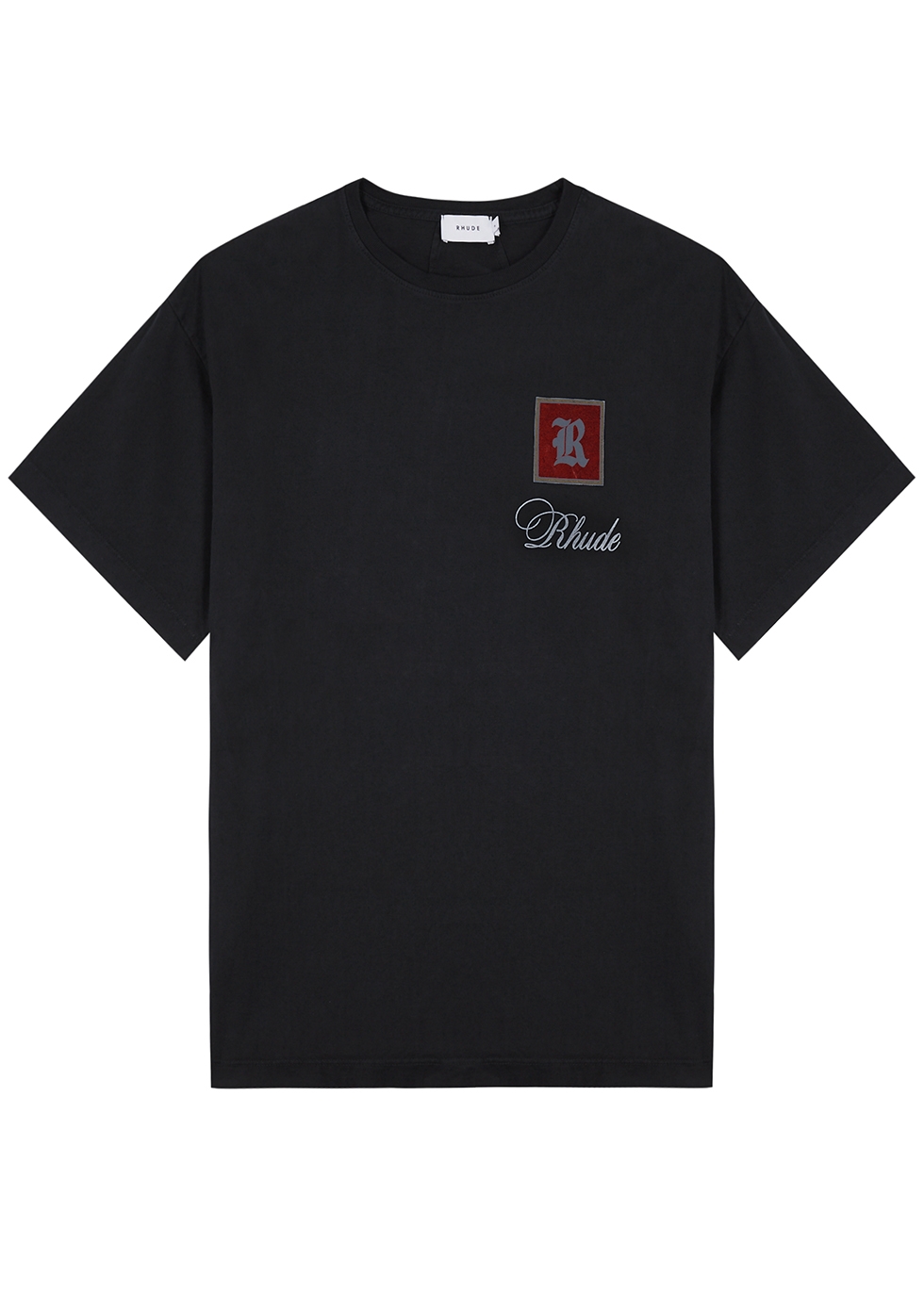 RHUDE Monaco black logo cotton T-shirt