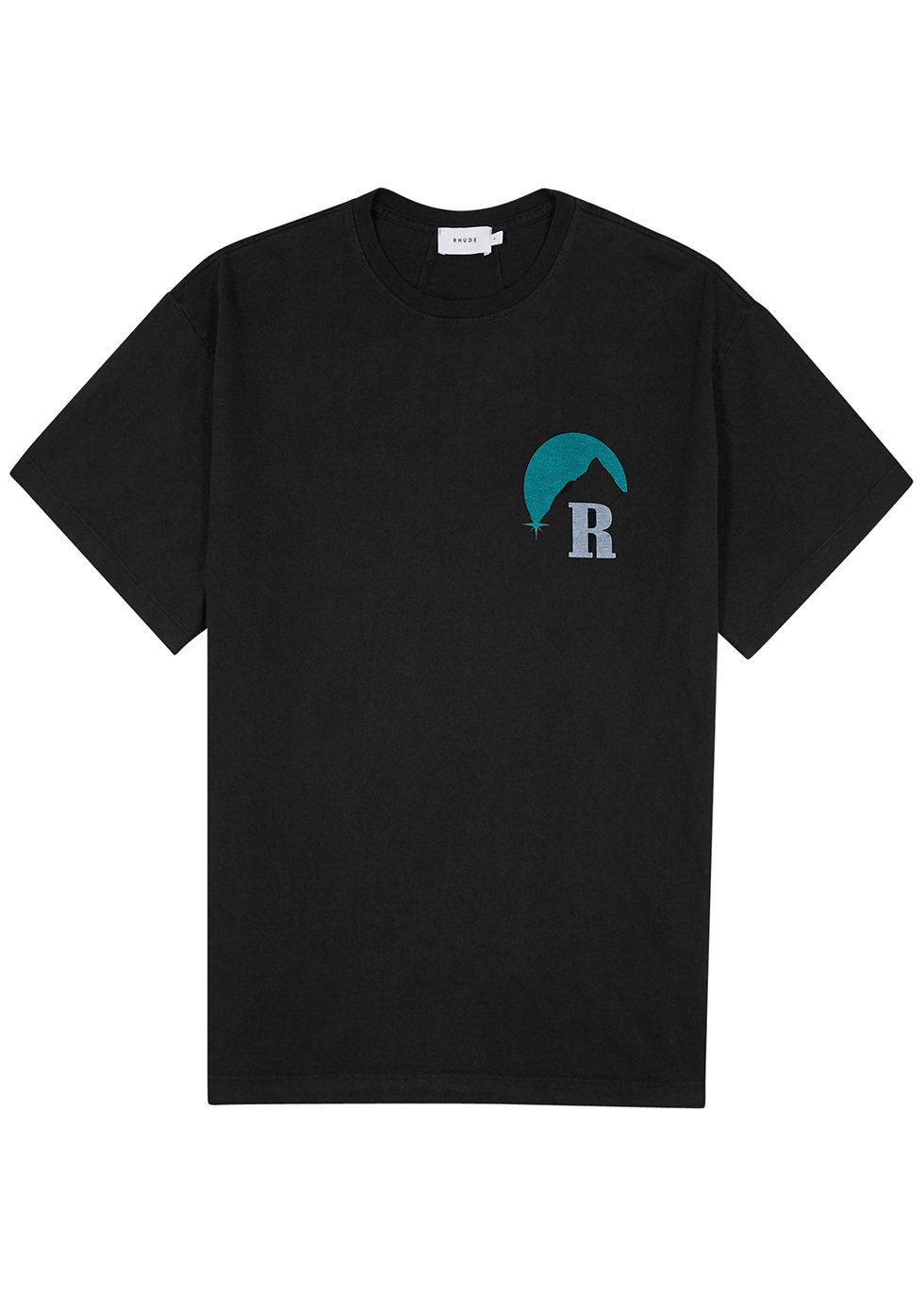RHUDE Moonlight black logo cotton T-shirt