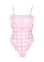 Pink gingham ruffled swimsuit - FILLYBOO