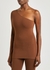 VB Body brown one-shoulder stretch-knit top - Victoria Beckham