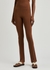 VB Body brown split-hem stretch-knit leggings - Victoria Beckham