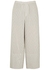 White striped cropped linen-blend trousers - Vince