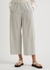 White striped cropped linen-blend trousers - Vince