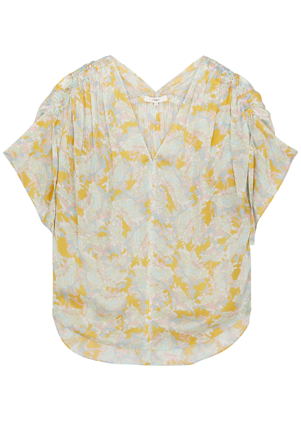 Floral-print silk-georgette blouse