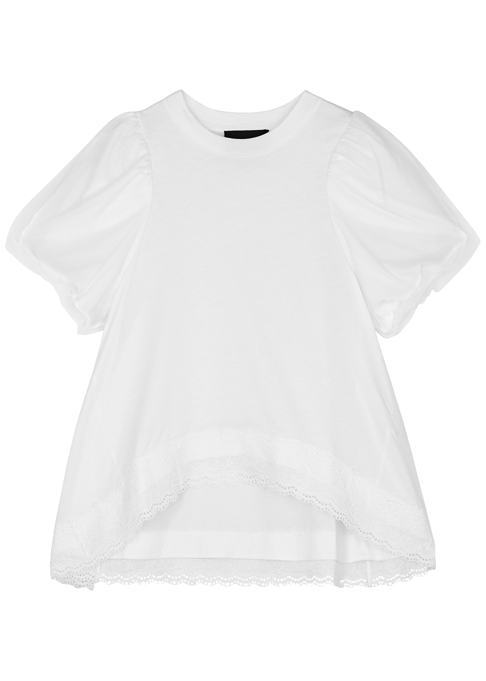 SIMONE ROCHA White embroidered cotton T-shirt