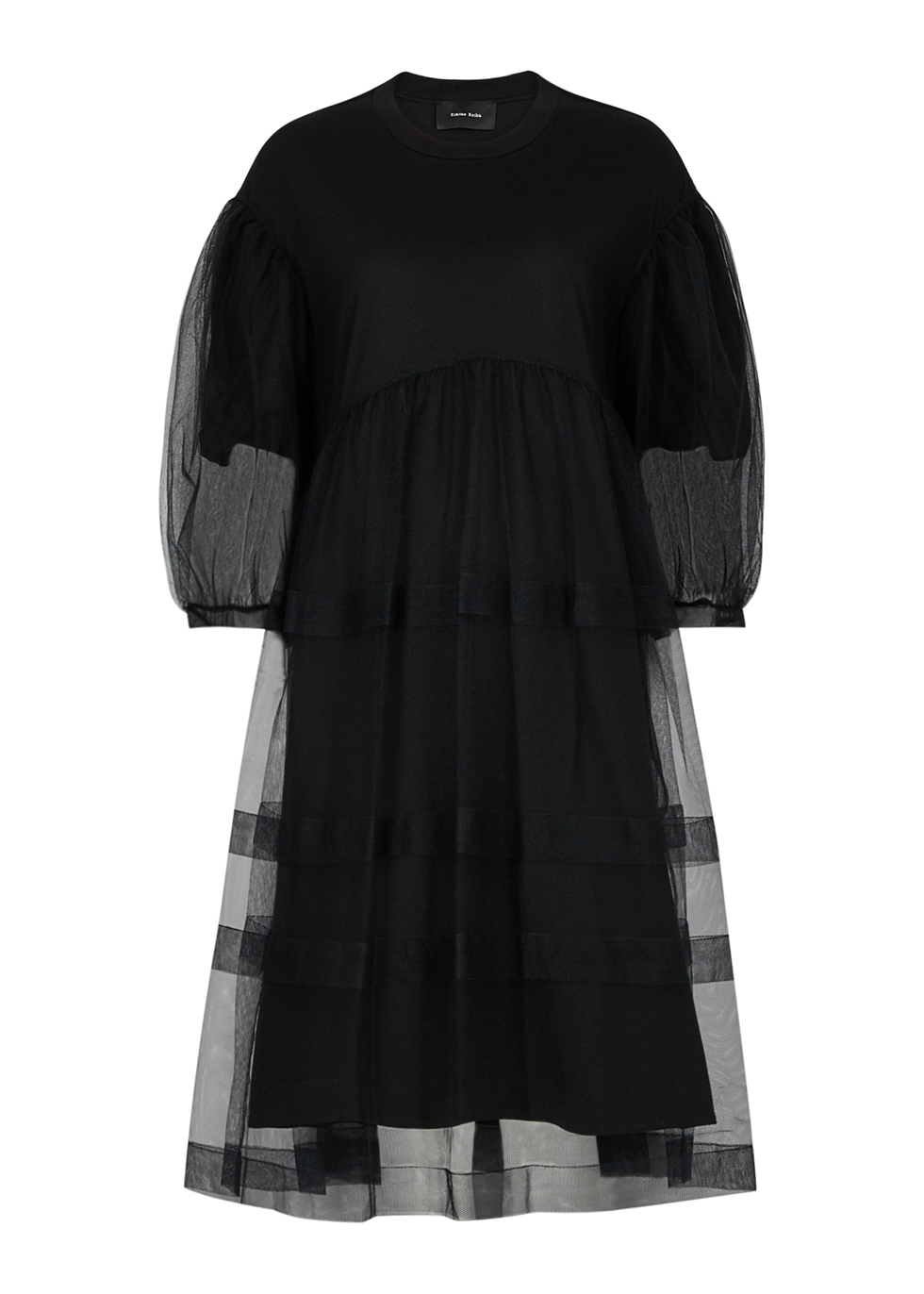 SIMONE ROCHA Black layered cotton and tulle dress