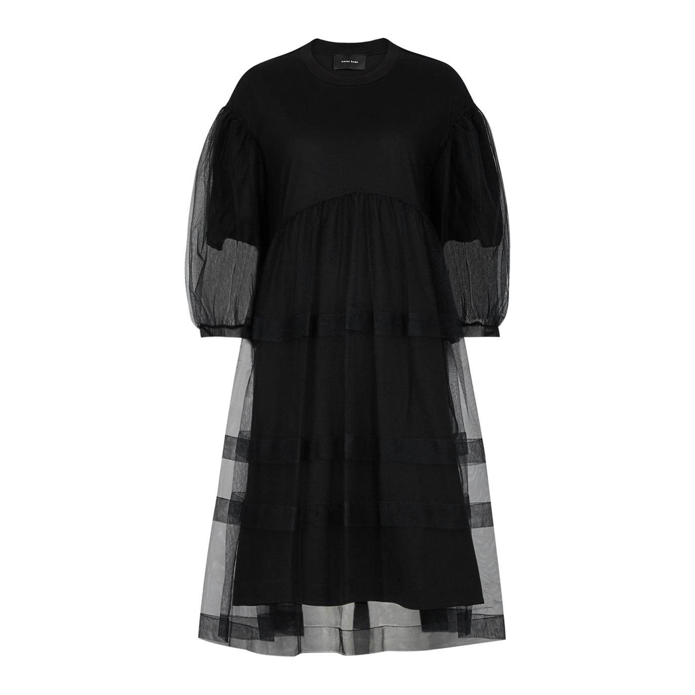 Simone Rocha Black Layered Cotton And Tulle Dress - 12