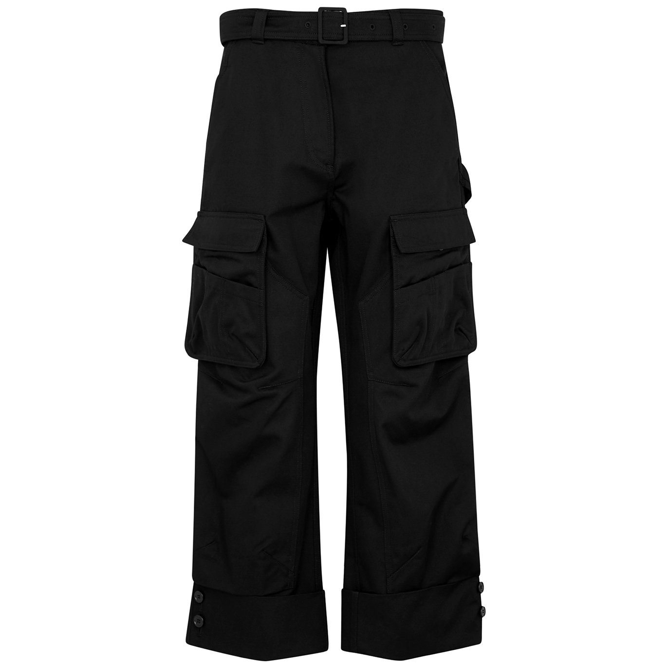 Simone Rocha Black Cropped Cotton-twill Cargo Trousers - 8