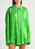 Green logo-jacquard crinkled satin shirt - Balenciaga