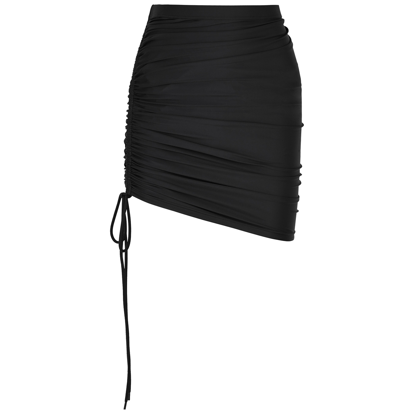 Balenciaga Black ruched satin-jersey mini skirt - Harvey Nichols