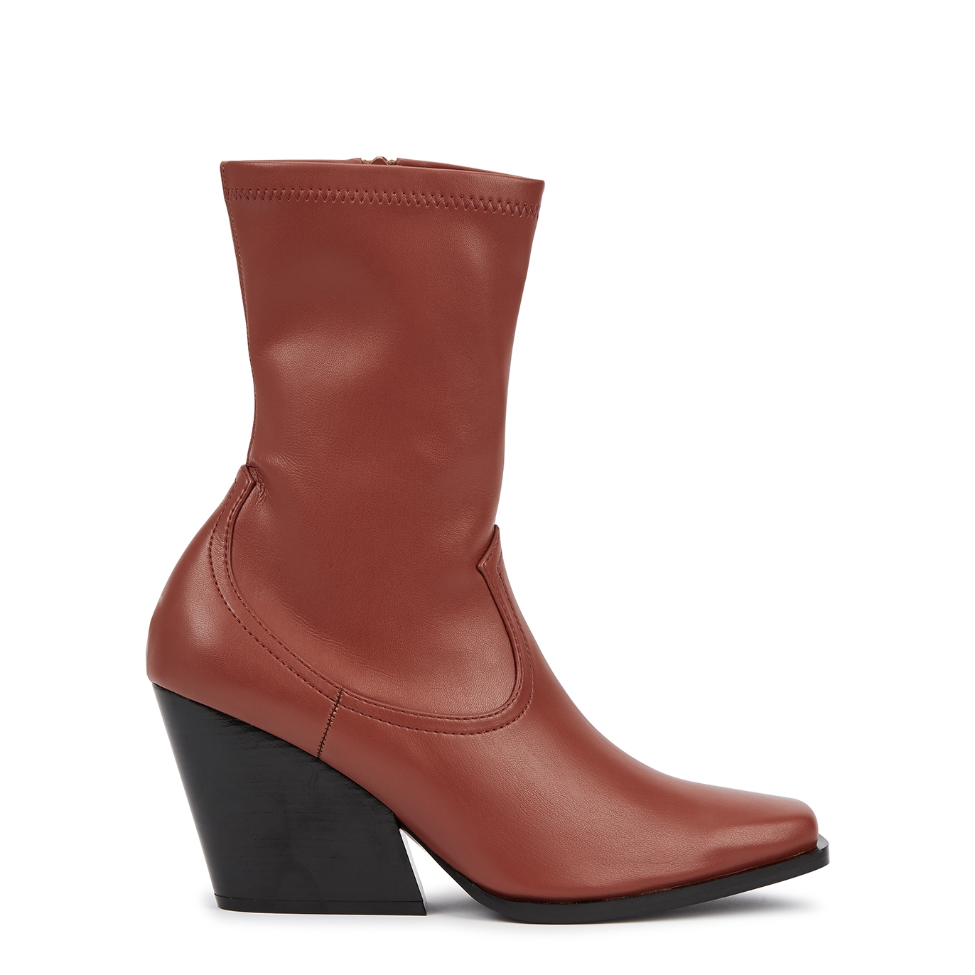 Stella McCartney 90 Red Faux Leather Ankle Boots - Brown - 5