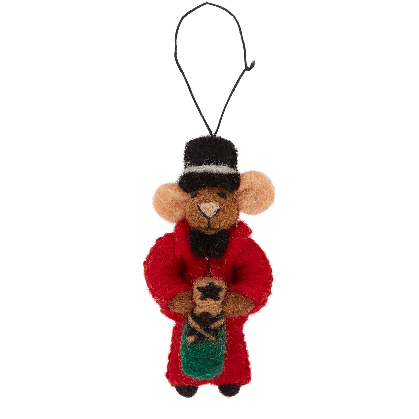 Harvey Nichols Chris Mouse With Champagne Felt Christmas Decoration - Brown/Red