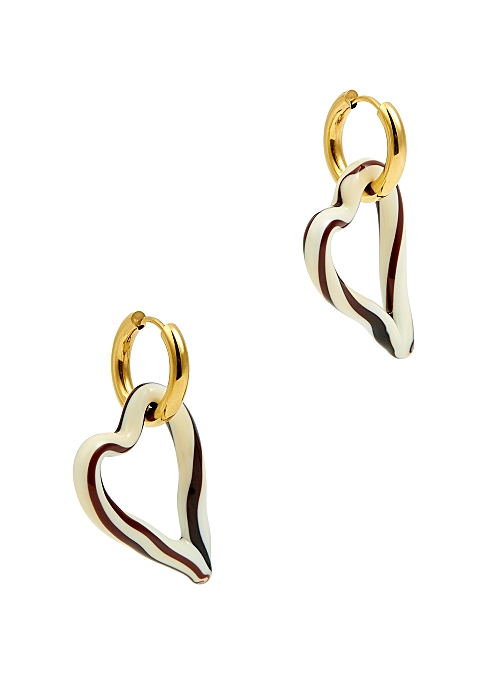 Sandralexandra Heart Of Glass 18kt Gold Plated Hoop Earrings Harvey Nichols