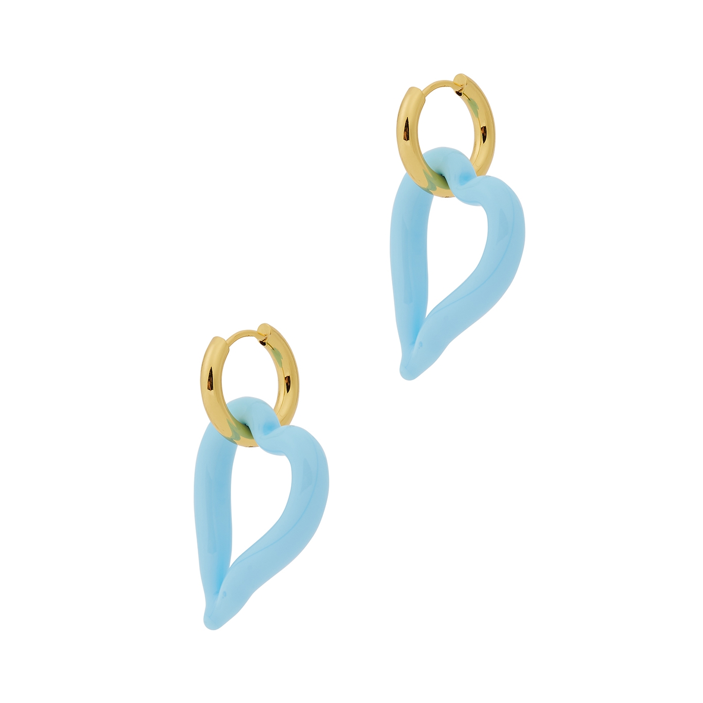 Sandralexandra Heart Of Glass 18kt Gold-plated Hoop Earrings - Blue - One Size