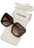 Black oversized butterfly-frame sunglasses - Celine