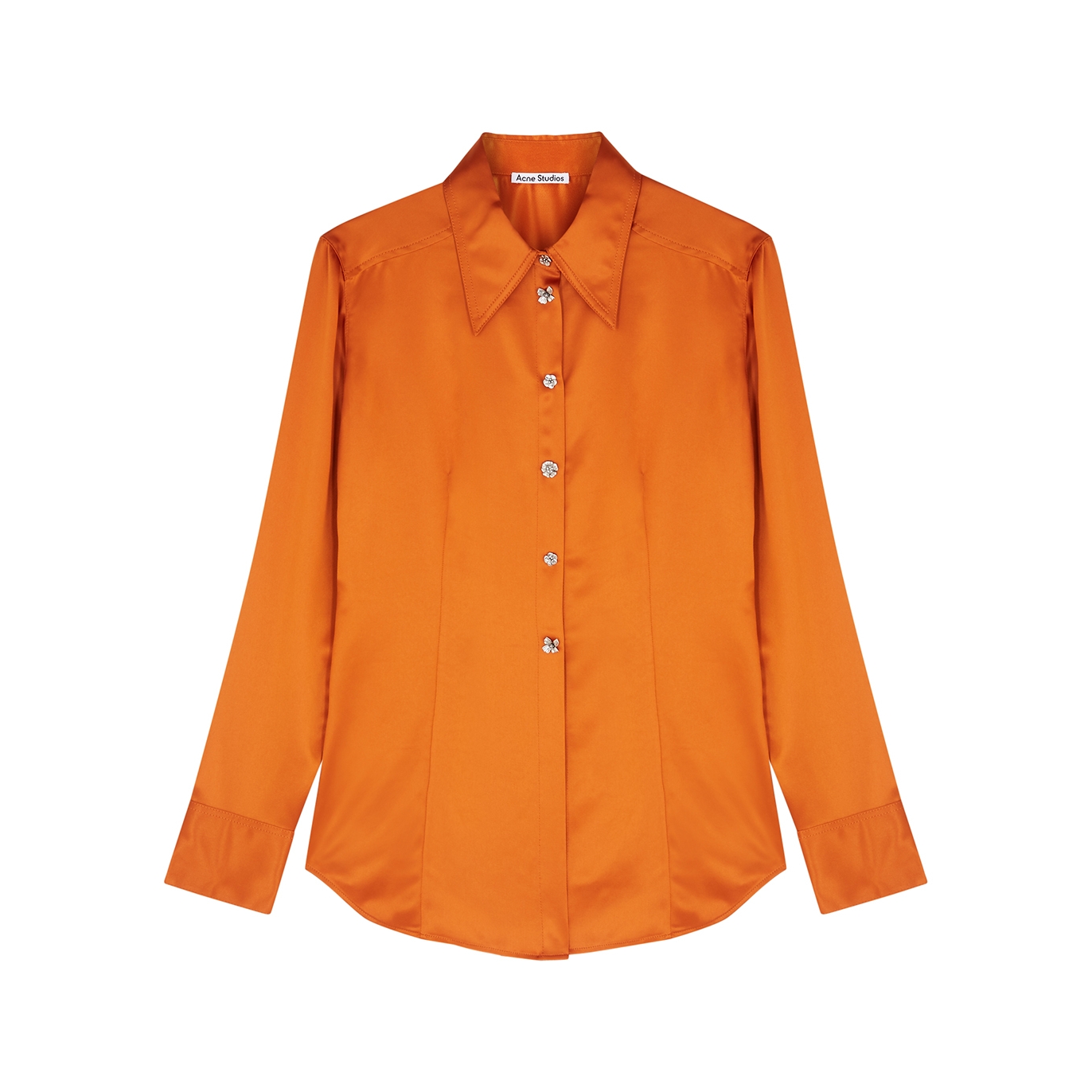 Acne Studios Orange Satin Shirt - 6