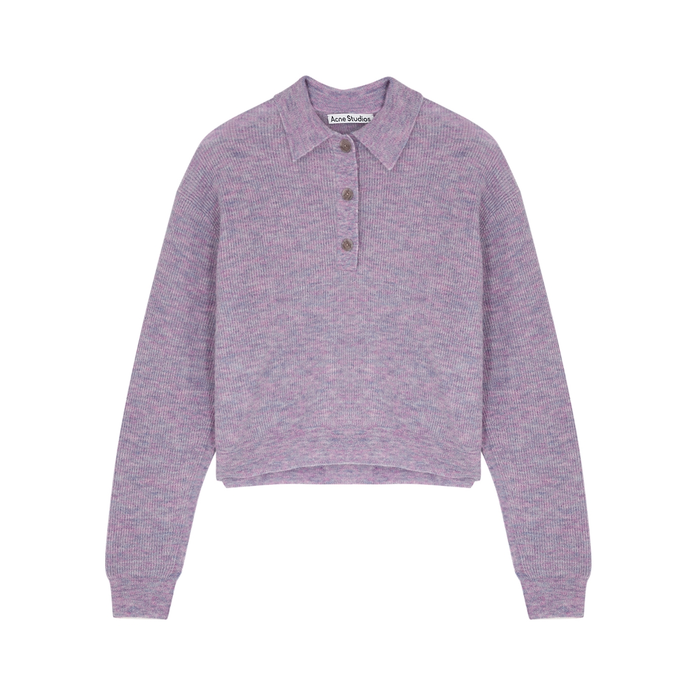 Acne Studios Lilac Knitted Polo Jumper