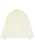 Cream logo-embroidered silk shirt - Loewe