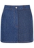 Blue Anagram-print stretch-denim mini skirt - Loewe