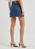 Blue Anagram-print stretch-denim mini skirt - Loewe
