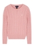 KIDS Pink cable-knit cotton jumper - Polo Ralph Lauren