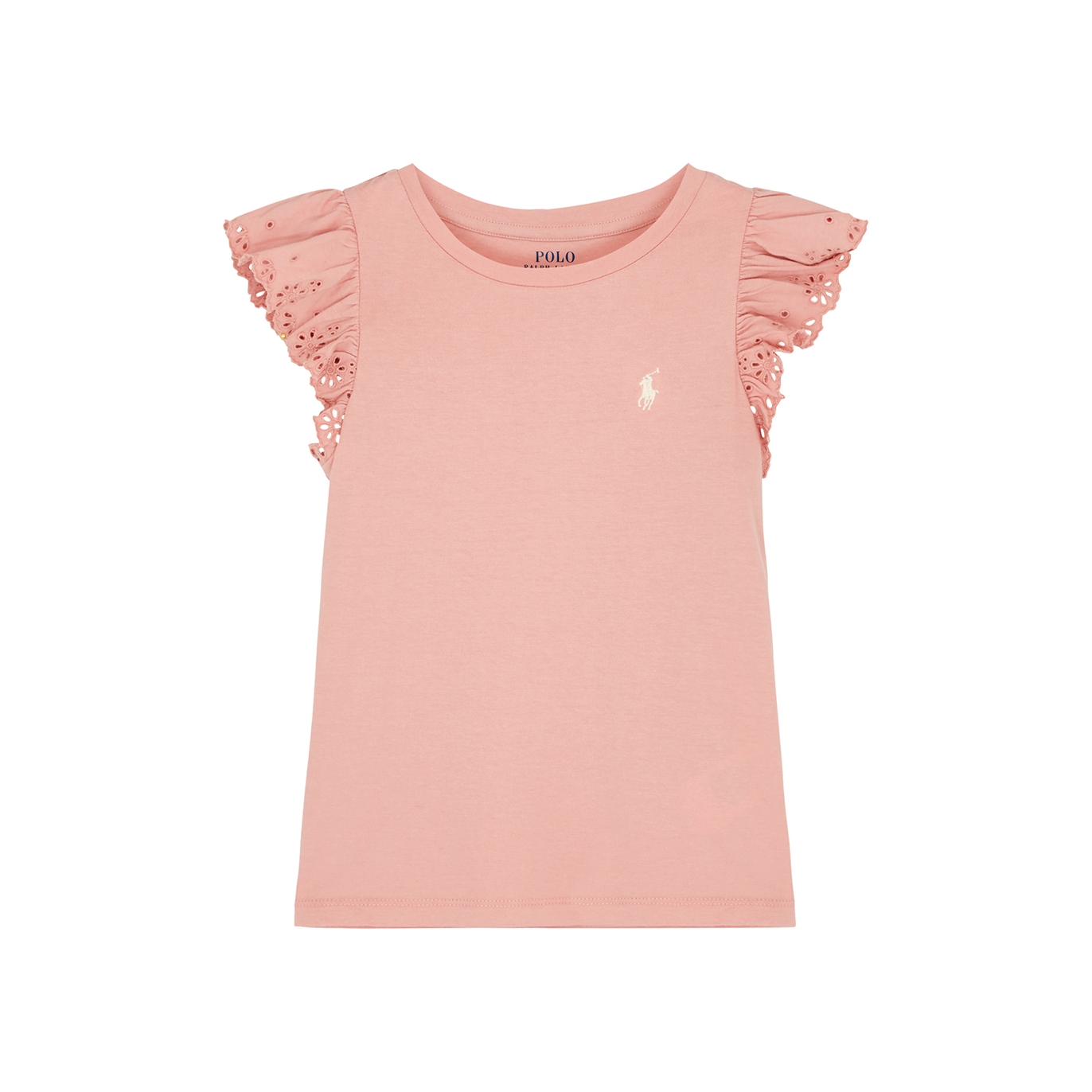 Polo Ralph Lauren Kids Pink Ruffled Cotton T-shirt (7-8 Years) - 7 Years