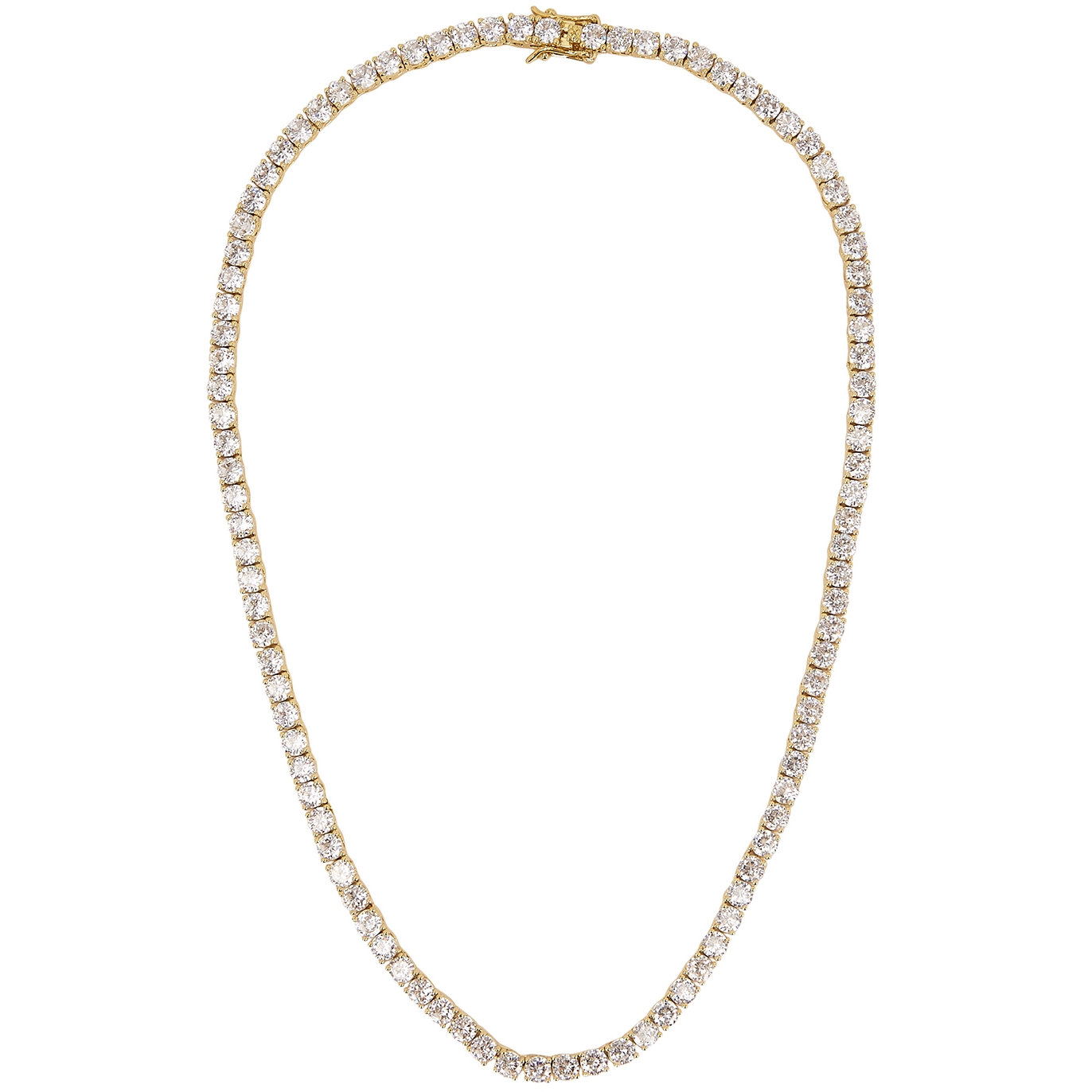 Fallon Grace Tennis Embellished Gold-plated Necklace - One Size