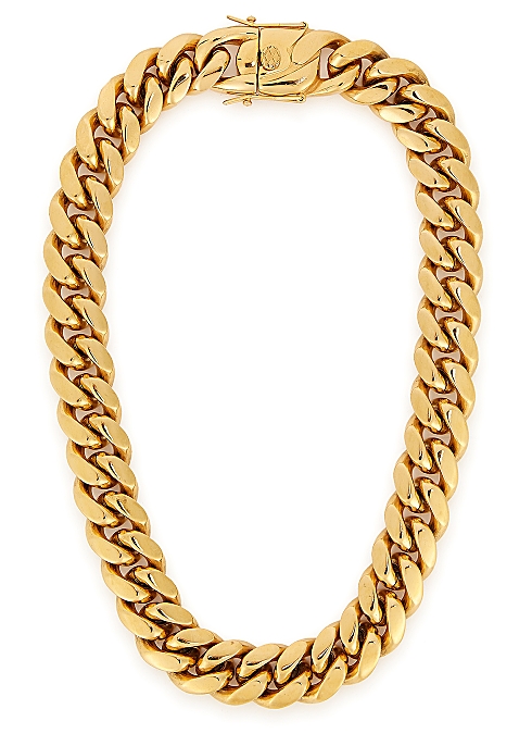 FALLON Ruth Curb 16 gold-plated chain necklace