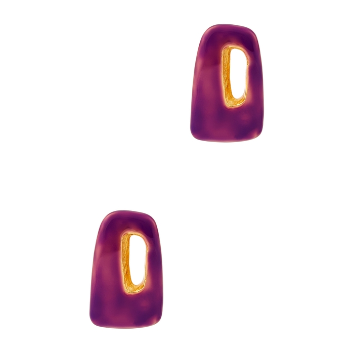 Marni Trapeze Purple Enamel Earrings