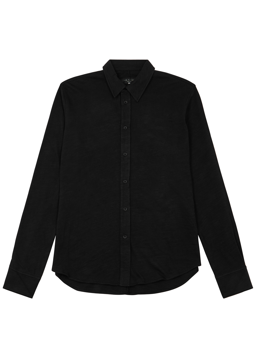 rag & bone Tomlin black slubbed cotton-jersey shirt - Harvey Nichols