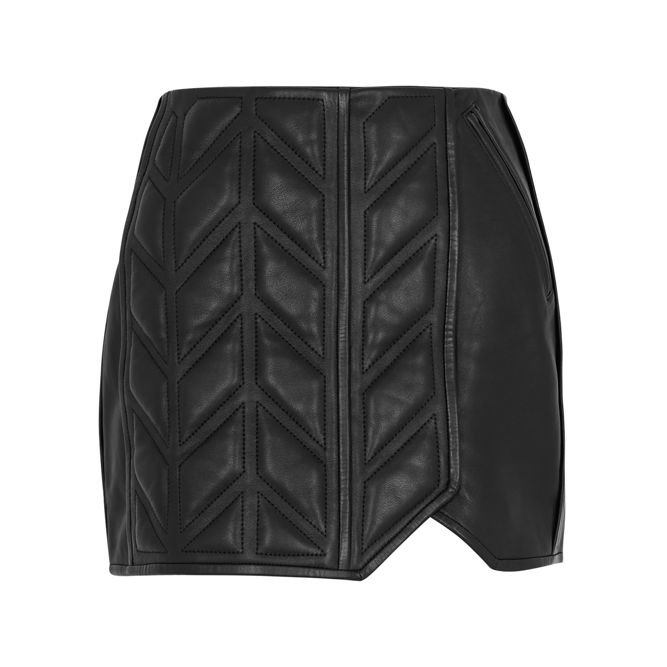 David Koma Black Quilted Leather Mini Skirt - 12