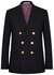 Navy double-breasted woven blazer - Valentino