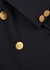 Navy double-breasted woven blazer - Valentino