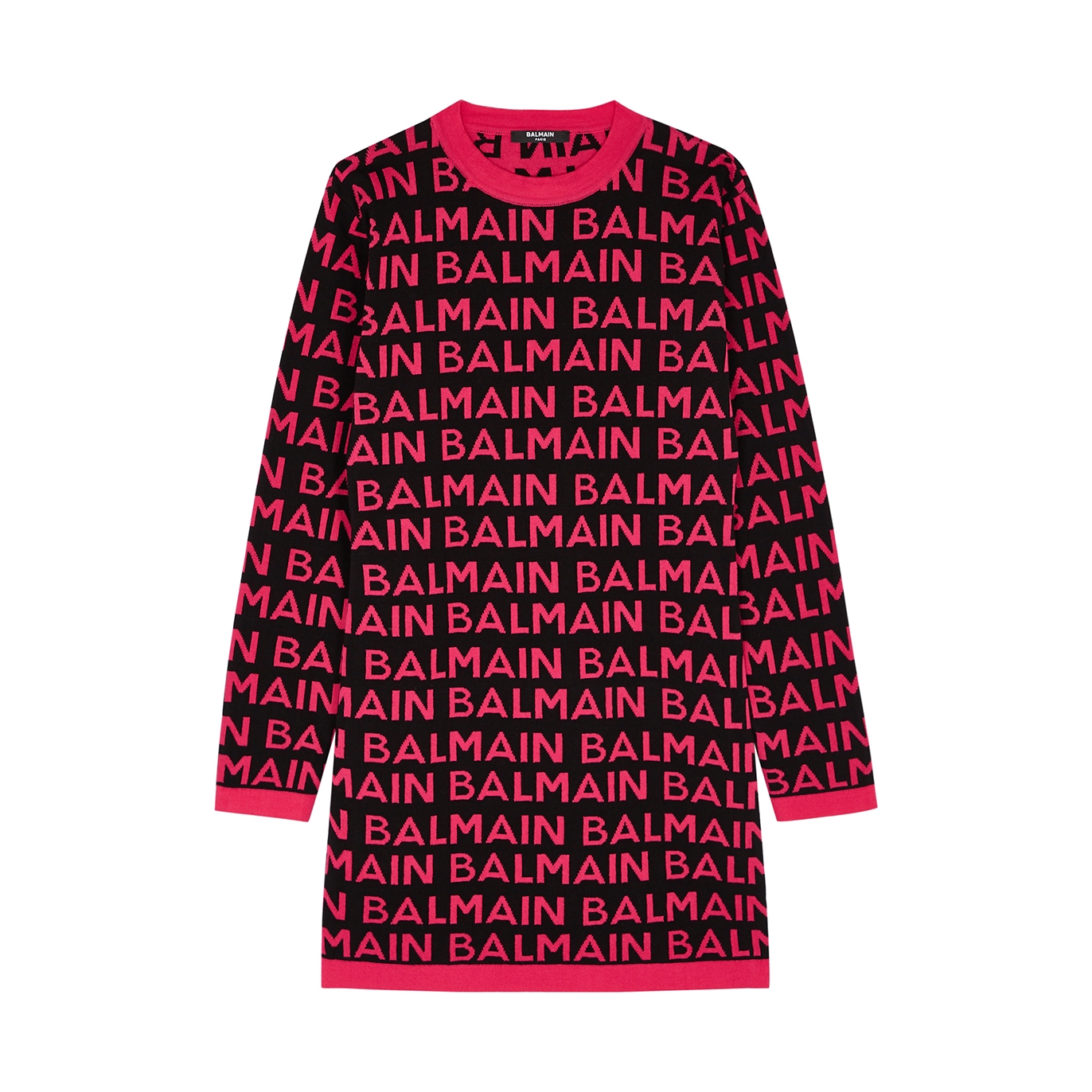 Balmain Kids Logo-intarsia Cotton Jumper Dress (12-14 Years) - Black