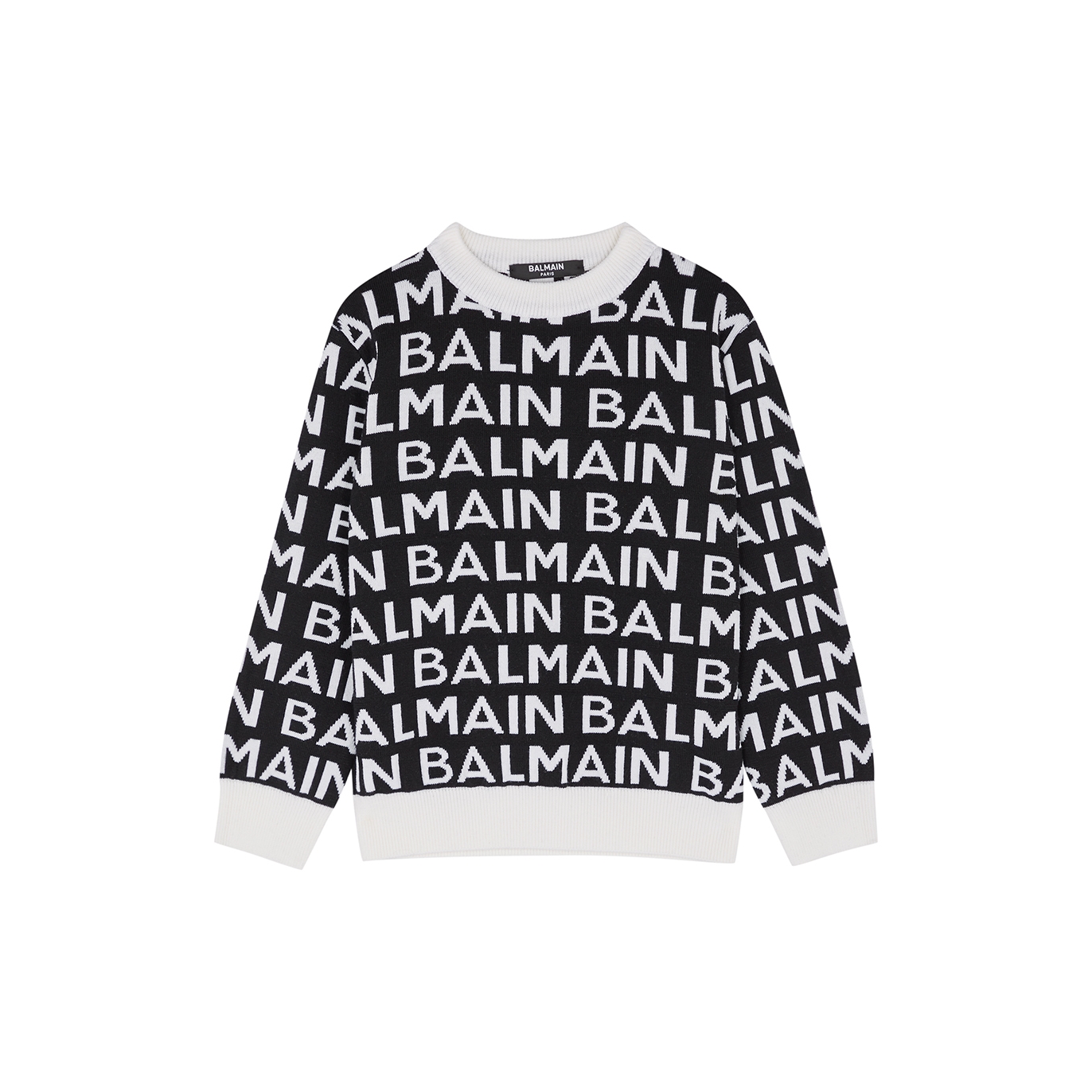 Balmain Kids Monochrome Logo Wool Jumper (4-10 Years) - Black - 4 Years