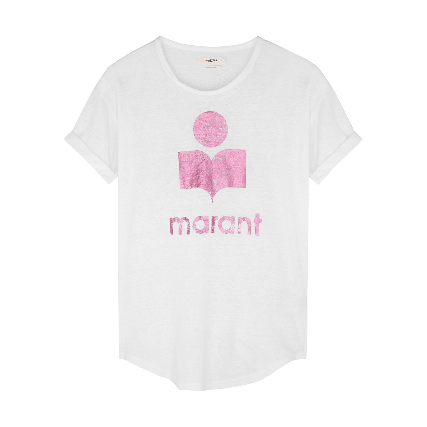 Isabel Marant Ã‰toile Koldi Logo-print Linen T-shirt - Pink - M
