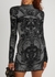 Black intarsia stretch-knit mini dress - Balmain