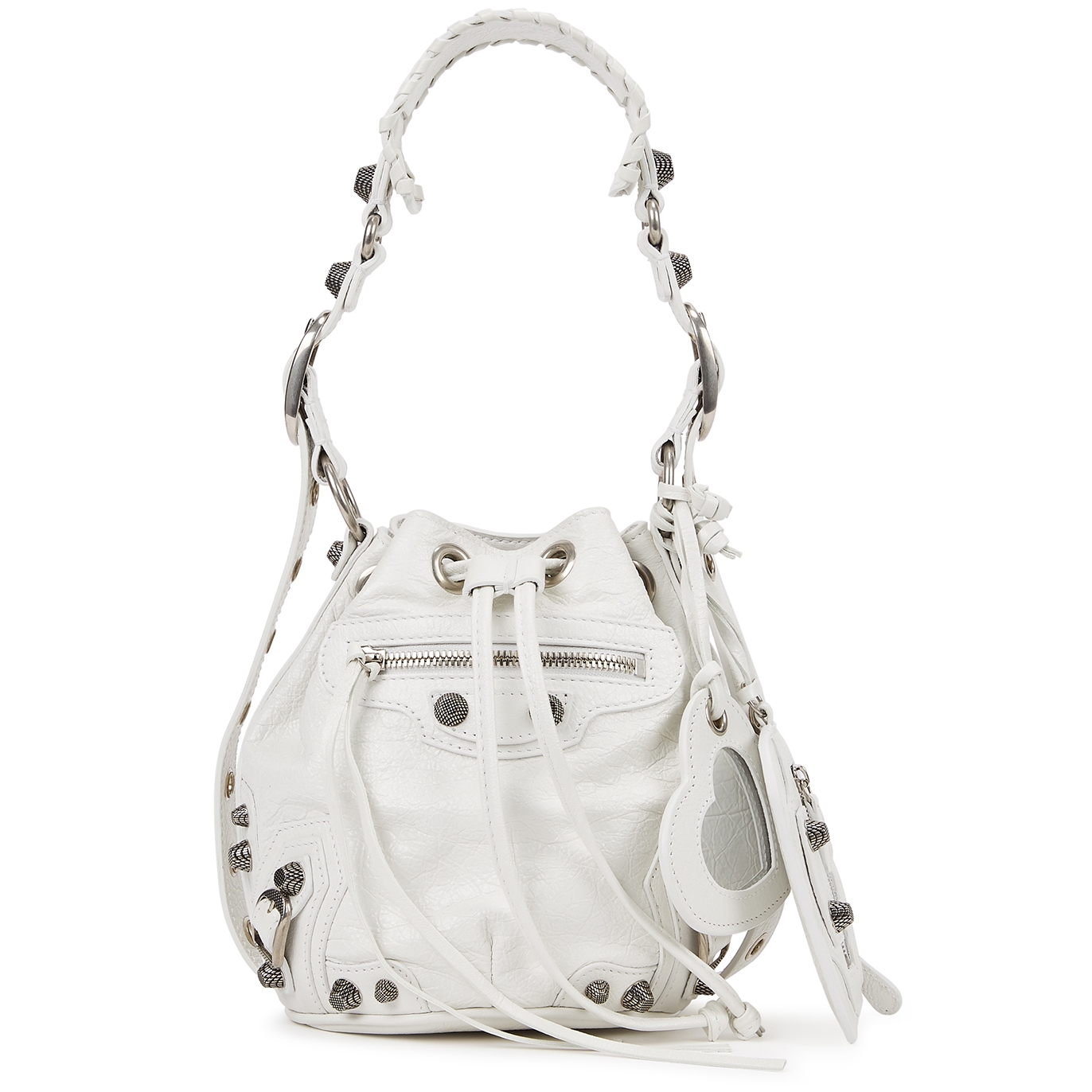 Balenciaga Le Cagole XS White Leather Bucket Bag