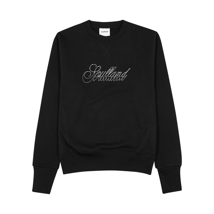 Soulland Black Logo Cotton Sweatshirt