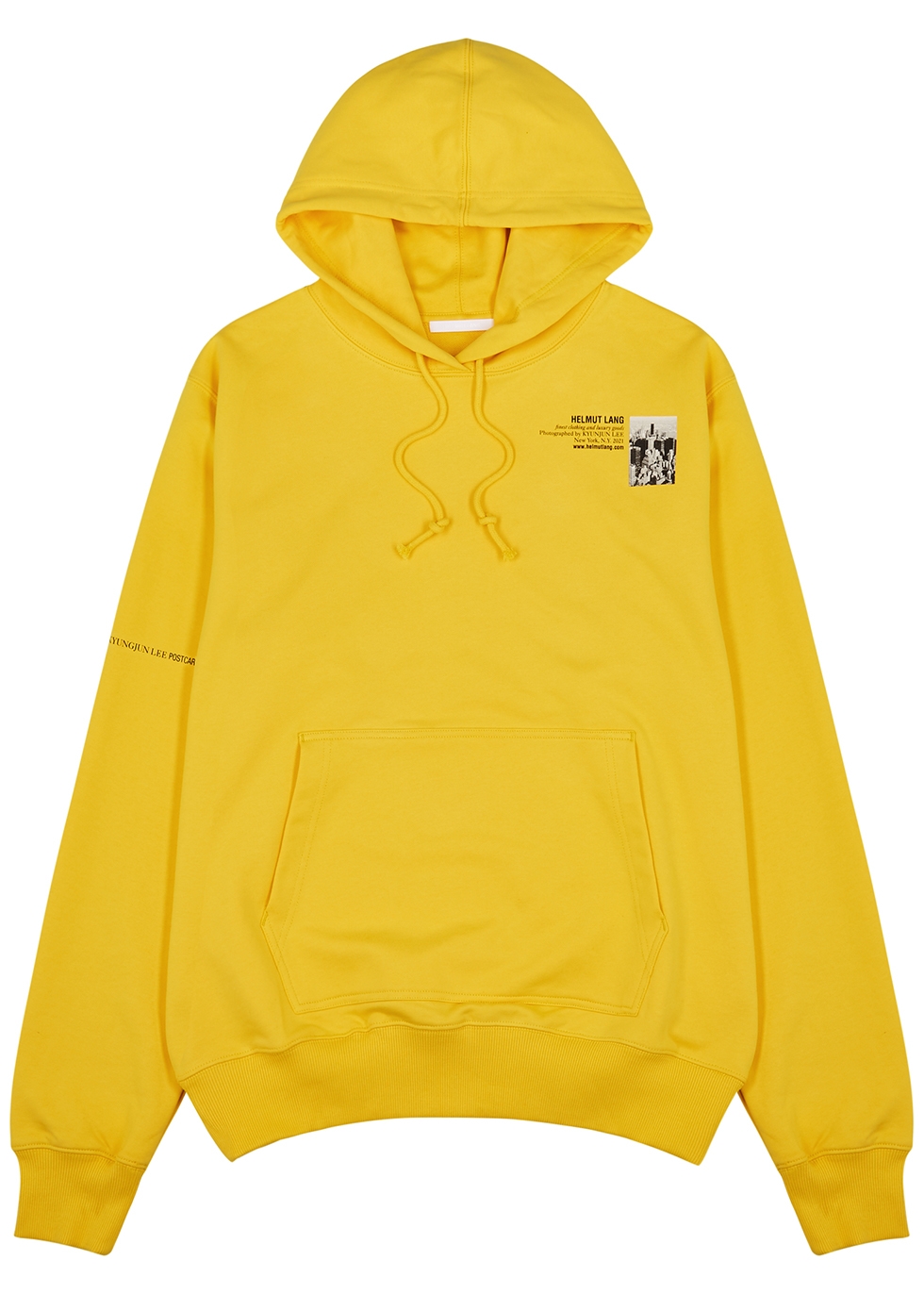 Helmut Lang X Kyungjun Lee yellow hooded cotton sweatshirt