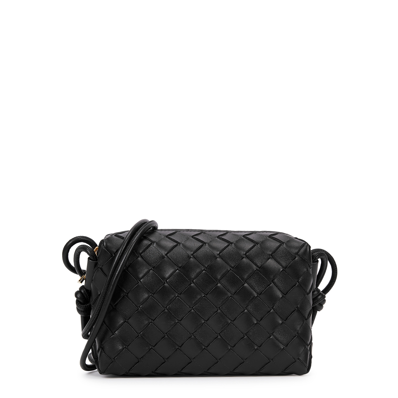 Bottega Veneta Loop Intrecciato Mini Black Leather Cross-body Bag