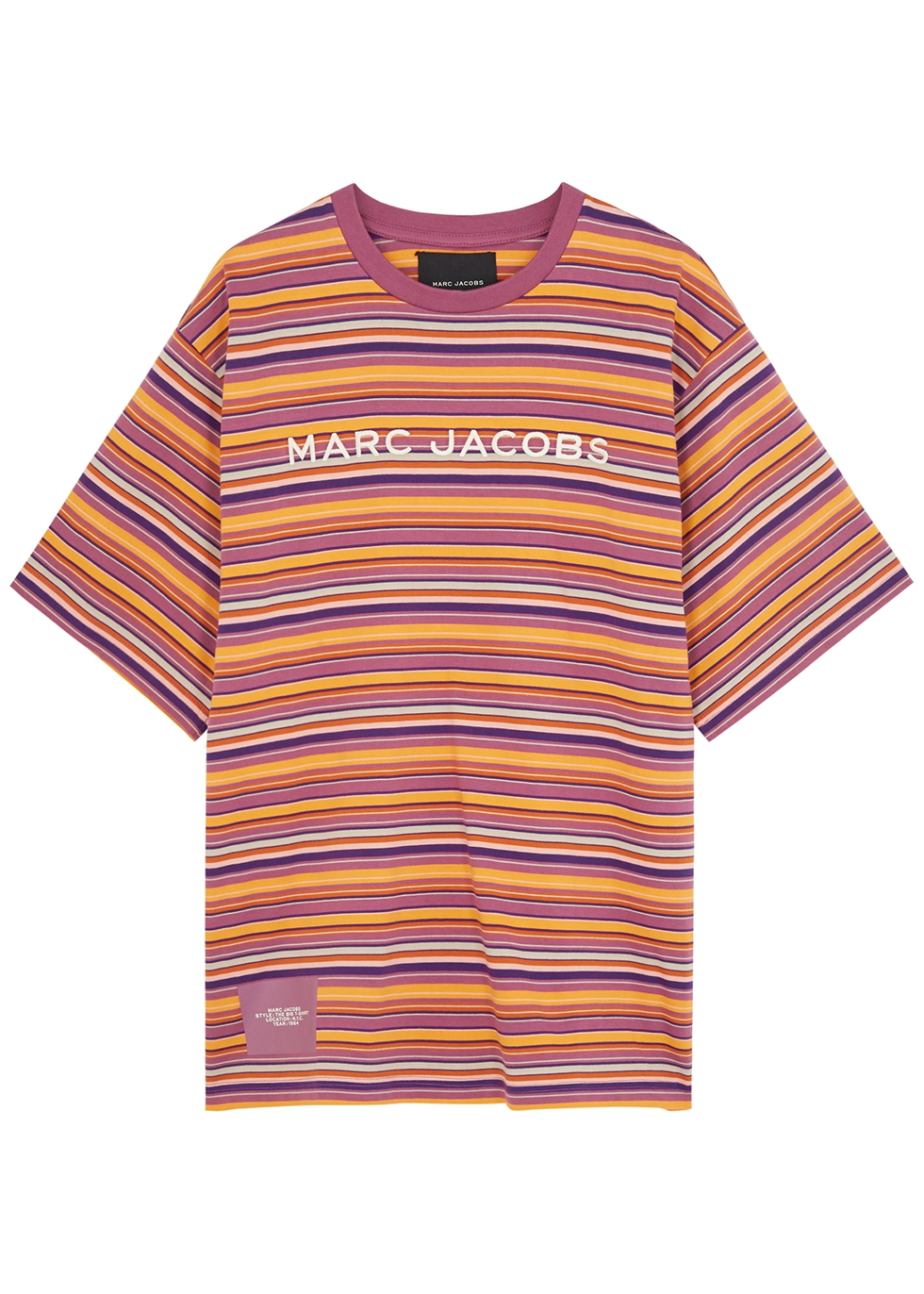 MARC JACOBS The Big T-shirt striped logo cotton top