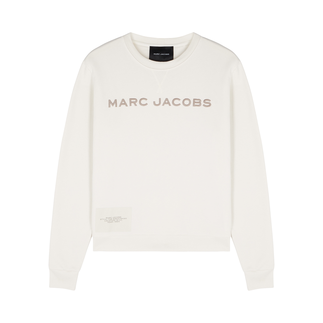 Marc Jacobs The Sweatshirt Off-white Logo Cotton Sweatshirt