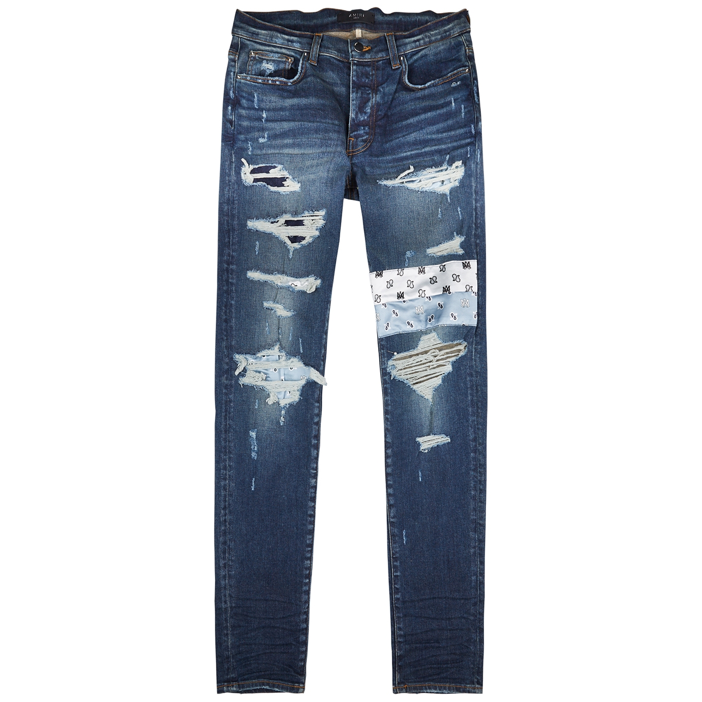 Amiri Artpatch Blue Skinny Jeans - Denim - W32