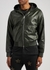 Green logo hooded leather jacket - Amiri