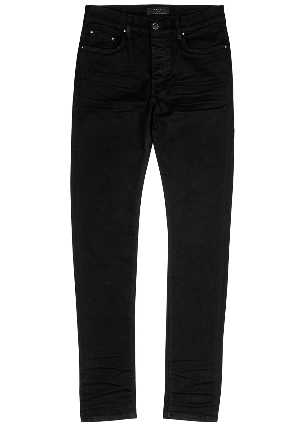 Geth black stretch-cotton trousers Harvey Nichols Men Clothing Jeans Stretch Jeans 