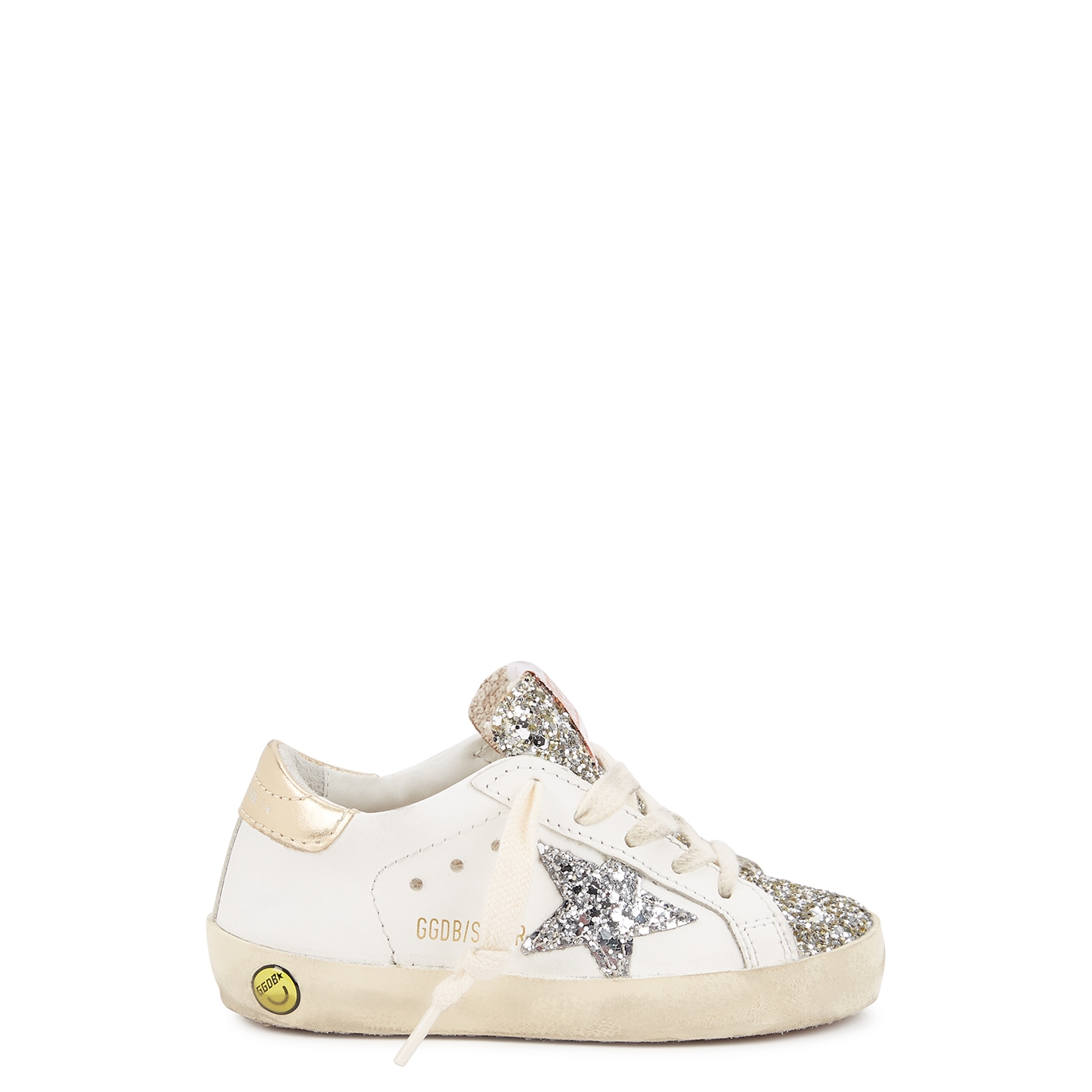Golden Goose Kids Superstar Distressed Leather Sneakers (IT20-IT27) - White & Other - 9 Junior