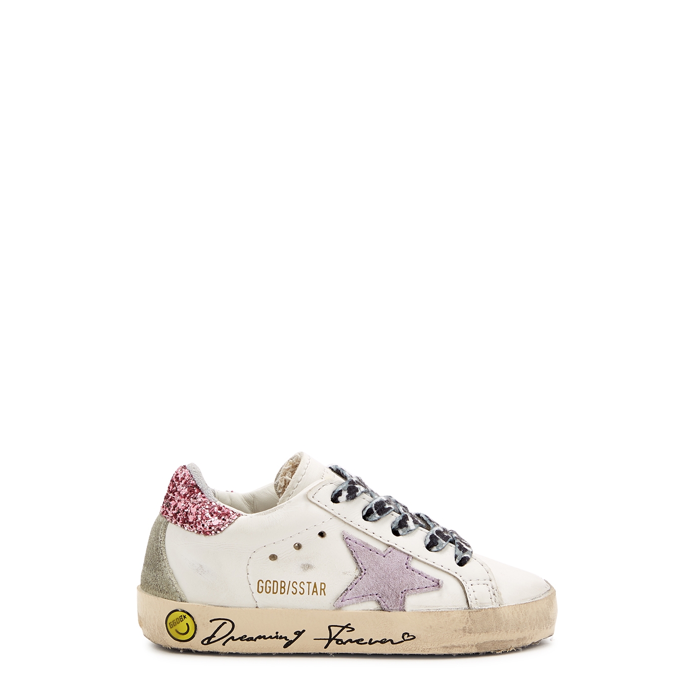 Golden Goose Kids Superstar Distressed Leather Sneakers - Multicoloured - 7 Baby