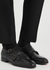Black leather monk-strap shoes - Santoni